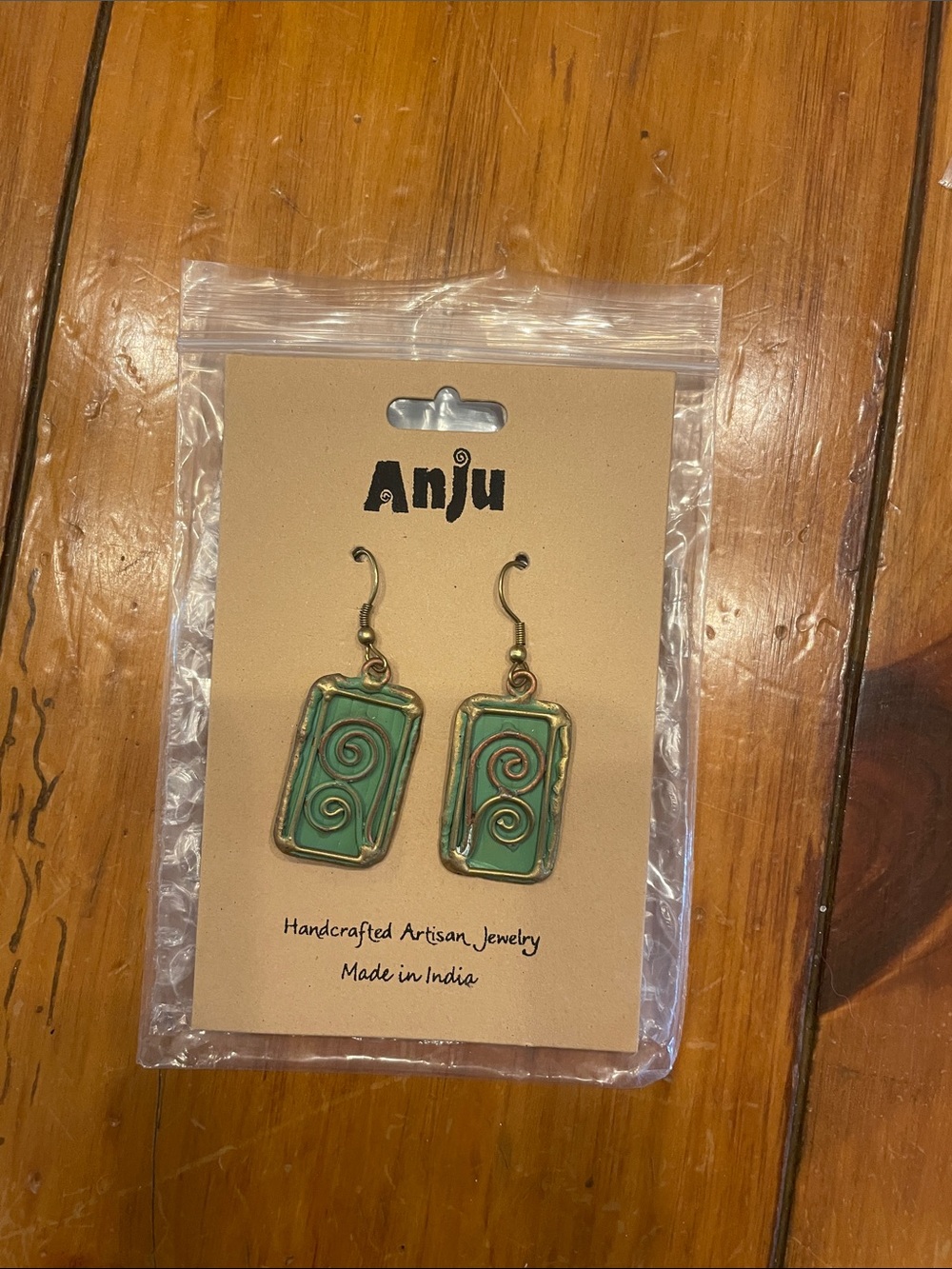 Anju Green Spiral Drop Earrings — Artisan Handcrafted Style